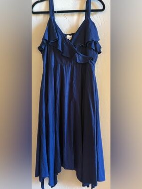 Gibson Latimer Royal Blue Ruffled Maxi Dress